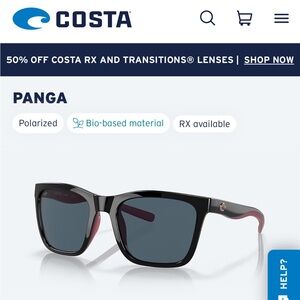 Costa Panga Black and Pink Sunglasses